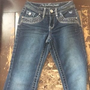 Dark wash blue jeans